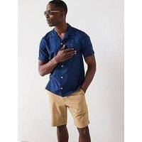 Tommy Hilfiger Men/'s Linen Blend Solid S/S RF Shirt MW0MW41296 S/S Shirt, Blue (Carbon Navy), M