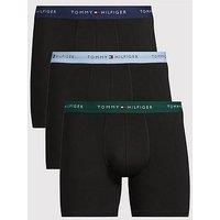 Tommy Hilfiger Men’s 3 Pack Boxer Briefs with Logo Waistband, Multicolor (Orn Grn/Prp Nvy/Ves Blu), S