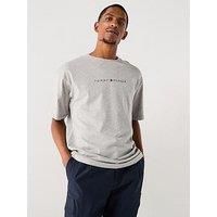 Tommy Hilfiger Men SS TEE CONT. LOGO UM0UM03685 S/S T-Shirt, Grey, L