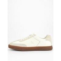 Calvin Klein Leather Flat Trainers - Cream