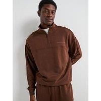 Tommy Hilfiger Loungewear Original Quarter Zip Sweat - Brown