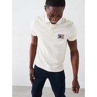 Tommy Hilfiger Flag Regular Fit Polo Shirt - Off White