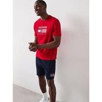 Tommy Hilfiger Americana Embroidered Flag T-Shirt - Red