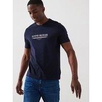 Tommy Hilfiger Men’s Short Sleeve Brand Love Cotton T-Shirt, Blue (Desert Sky), S