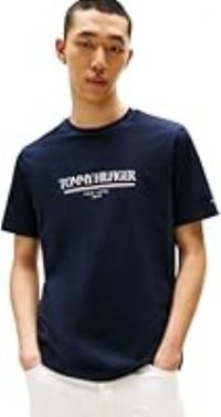 Tommy Hilfiger Men’s Short Sleeve Brand Love Cotton T-Shirt, Blue (Desert Sky), M