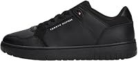 Tommy Hilfiger Men’s Leather Basketball Trainers, Black (Black), 7