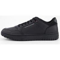 Tommy Hilfiger Men’s Leather Basketball Trainers, Black (Black), 8