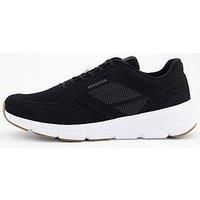 Tommy Hilfiger Men’s Modern Comfort Knit Runner Trainers with Logo, Black (Black), 7