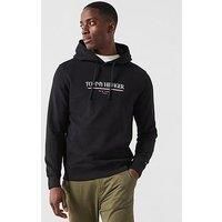Tommy Hilfiger Men’s Brand Love Cotton Hoodie, Black (Black), XL