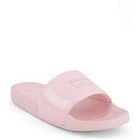 Tommy Jeans Women/'s Flag Pool Slide Patent En0En02901, Pink (Misty Pink), 7 UK