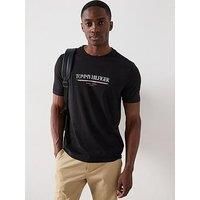 Tommy Hilfiger Men’s Short Sleeve Brand Love Cotton T-Shirt, Black (Black), L