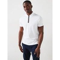 Tommy Hilfiger Interlock Zip Regular Fit Polo Shirt - White