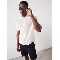 Tommy Hilfiger Structure Open Knit Shirt - Off White
