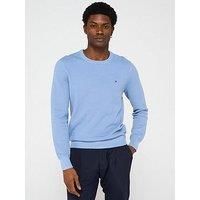 Tommy Hilfiger Men’s Regular Fit Essential Structure Crew Neck Jumper, Blue (Brisk Blue), L