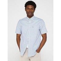 Tommy Hilfiger Check Oxford Regular Fit Short Sleeve Shirt - Blue