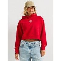 Tommy Jeans Relax Crop Heart Hoodie - Red