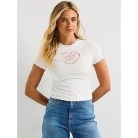 Tommy Jeans Heart Graphic Slim T-Shirt - White