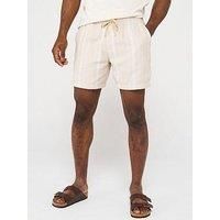 Tommy Jeans Textured Stripe Beach Shorts - Light Beige