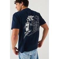 Tommy Jeans Relaxed Fit Skater Back Graphic T-Shirt - Navy