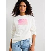 Tommy Jeans Gradient Flag Crew Sweatshirt - White