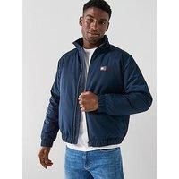 Tommy Jeans Men’s Essential Padded Transitional Jacket with Stand Collar, Blue (Dark Night Navy), S