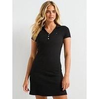 Tommy Jeans Ribbed Polo Dress - Black
