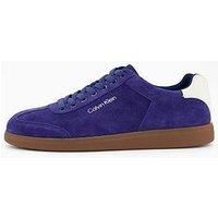 Calvin Klein Low Cupsole Laceup Suede Trainers - Blue