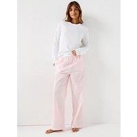 Calvin Klein Long Sleeve T-Shirt & Pyjama Pant Set - White
