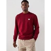 Calvin Klein Jeans Woven Badge Crew Neck Sweatshirt - Dark Red
