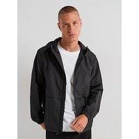 Calvin Klein Jeans All Over Print Monochrome Windbreaker Jacket - Black