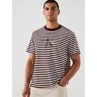 Calvin Klein Jeans Large Monogram Stripe T-Shirt - Brown