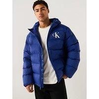 Calvin Klein Jeans Nylon Monogram Quilted Jacket - Blue