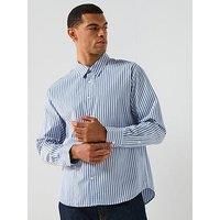 Calvin Klein Long Sleeve Double Stripe Easy Fit Shirt - Light Blue