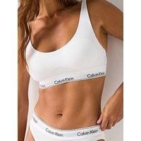 Calvin Klein Women’s Lightly Lined Bralette with Logo Band, White (White), XS