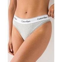 Calvin Klein Women’s Stretch Thong, Grey (Grey Heather), XS