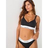 Calvin Klein Women’s Lift Bralette with Logo Band, Black (Black), L