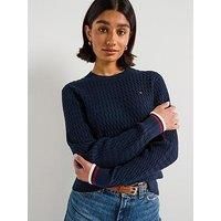 Tommy Hilfiger Cable Fine Knit Jumper - Blue