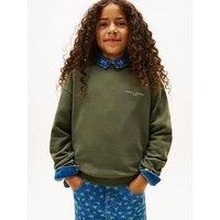 Tommy Hilfiger Kids Mini Corp Crew Neck Sweatshirt - Khaki