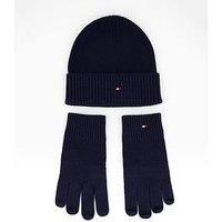 Tommy Hilfiger Men’s Flag Hat and Scarf Gift Set, Blue (Space Blue), One Size