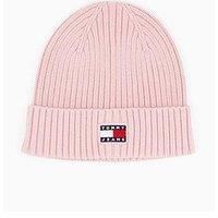 Tommy Jeans Heritage Beanie With Logo - Pink