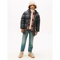 Tommy Hilfiger Boys Mix Media Down Parka - Washed Black