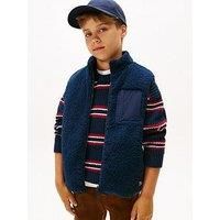 Tommy Hilfiger Kids Reversible Teddy Nylon Vest - Night Navy