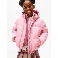 Tommy Hilfiger Girls Branded Padded Jacket - Mystic Pink