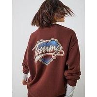 Tommy Jeans Heart Logo Crew Sweater - Brown