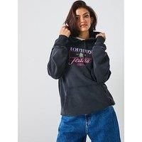 Tommy Jeans Crest Flag Hoodie - Black