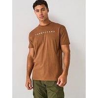 Tommy Jeans Linear Logo T-Shirt - Brown