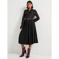 Tommy Hilfiger Polo Long Sleeve Midi Dress - Black