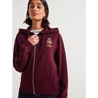 Tommy Hilfiger Gold Crest Terry Zip Hoodie - Red