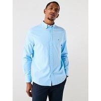 Tommy Hilfiger Long Sleeve Flex Flannel Solid Regular Fit Shirt - Light Blue