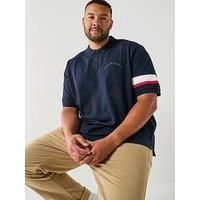 Tommy Hilfiger Big & Tall Taped Short Sleeve Polo Shirt - Navy